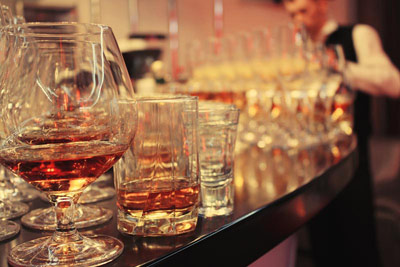 Glass med alkohol