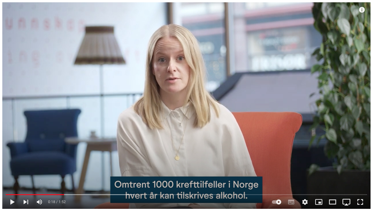 Sara Underland Mjelva, Kreftforeningen Foto: Youtube